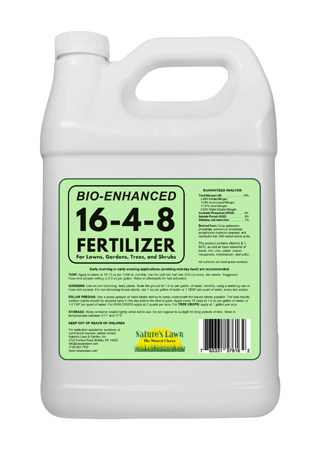 Bio-Enhanced 16-4-8 Liquid Lawn Fertilizer | Natures Lawn & Garden